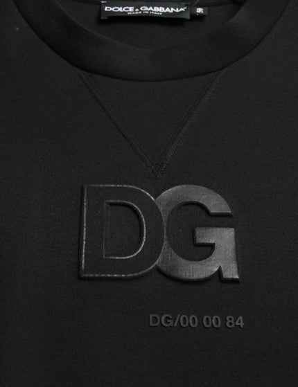 Dolce & Gabbana Black Logo Patch Crew Neck Pullover Sweater - Ellie Belle