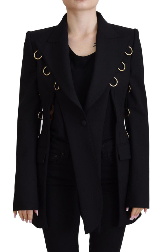 Dolce & Gabbana Black Long Sleeves Single Breasted Jacket - Ellie Belle