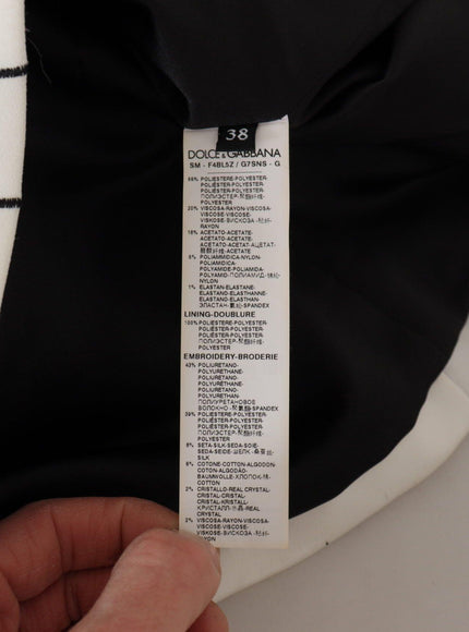 Dolce & Gabbana Black Love Clock Sequined Piano Skirt