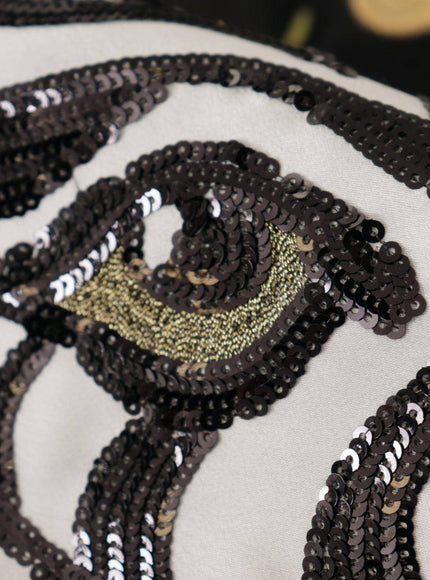 Dolce & Gabbana Black Love Clock Sequined Piano Skirt