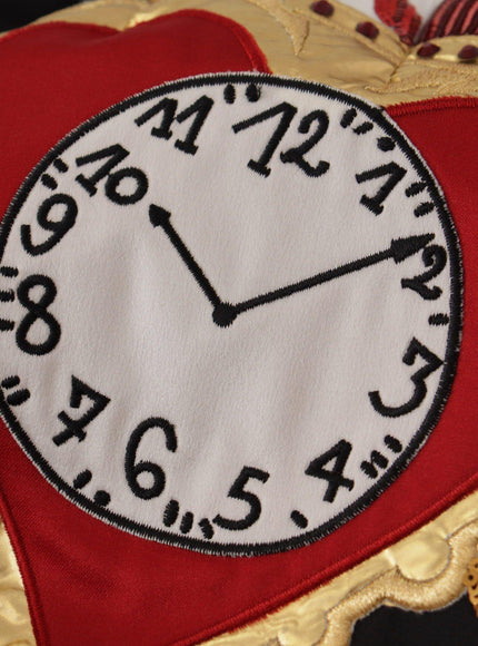 Dolce & Gabbana Black Love Clock Sequined Piano Skirt