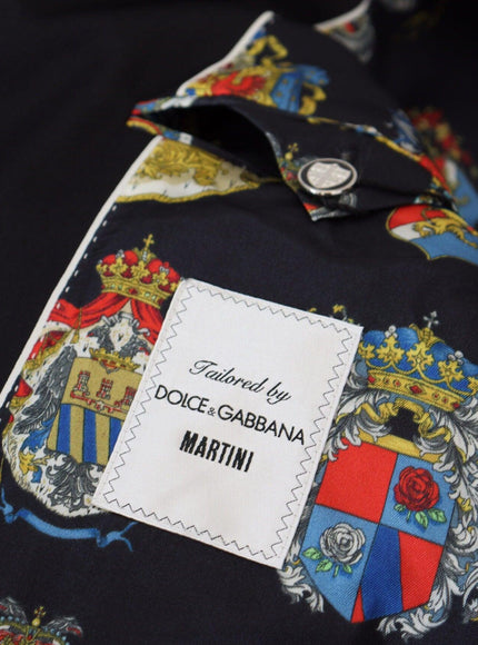Dolce & Gabbana Black Martini Printed Lining Coat Blazer - Ellie Belle