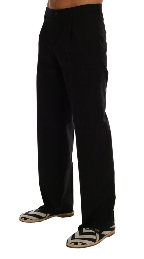 Dolce & Gabbana Black Men Straight Trouser Cotton Pants - Ellie Belle