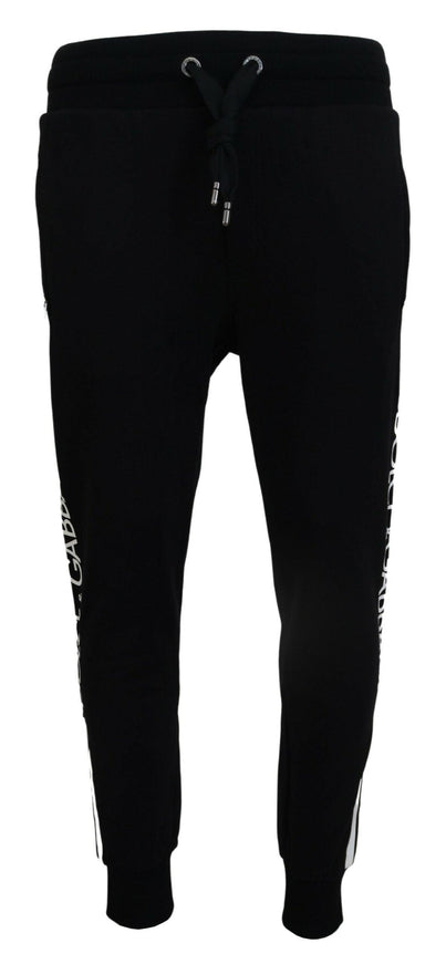 Dolce & Gabbana Black Mens Sport Cotton Sweatpants Pants - Ellie Belle