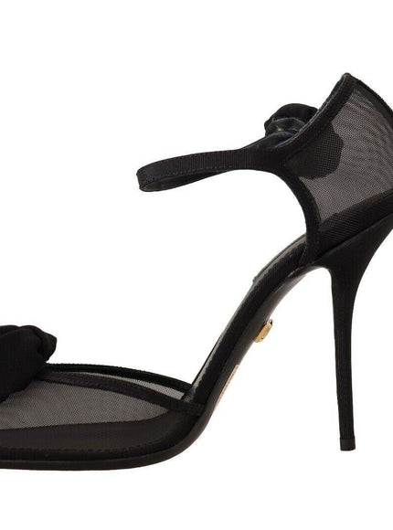 Dolce & Gabbana Black Mesh Ankle Strap High Heels Pumps Shoes - Ellie Belle