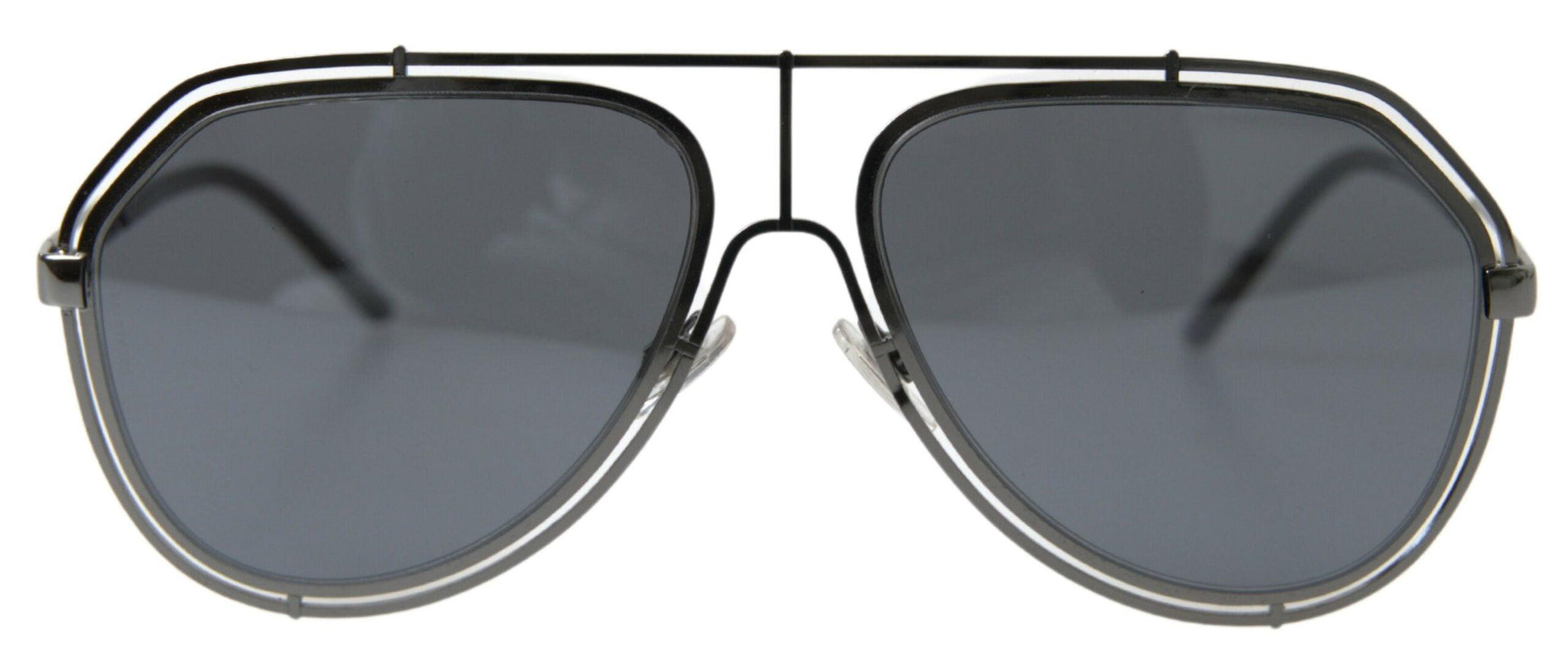 Dolce & Gabbana Black Metal Frame DG2176 Gray Lenses Pilot Aviator Sunglasses - Ellie Belle