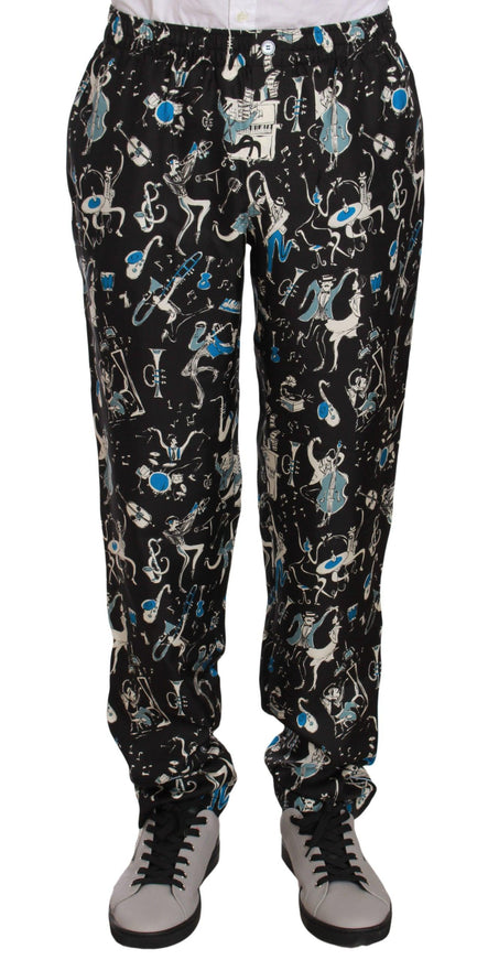 Dolce & Gabbana Black Musical Instrument Sleepwear Pants - Ellie Belle