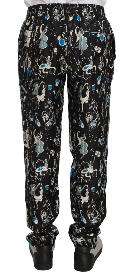 Dolce & Gabbana Black Musical Instrument Sleepwear Pants - Ellie Belle