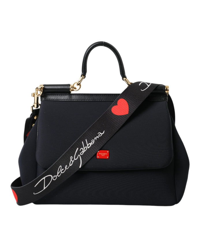 Dolce & Gabbana Black Neoprene Hand Shoulder Satchel Bag - Ellie Belle