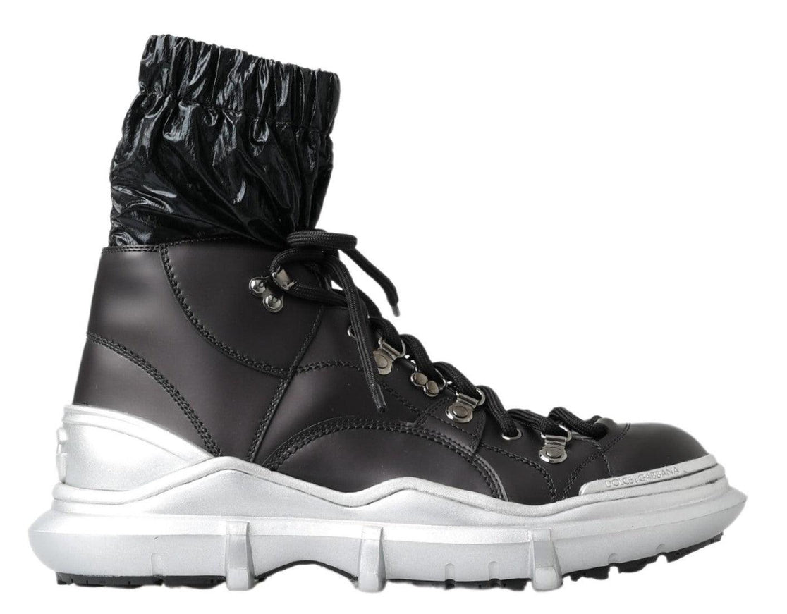 Dolce & Gabbana Black Nylon Galileo High Top Sneakers Shoes - Ellie Belle