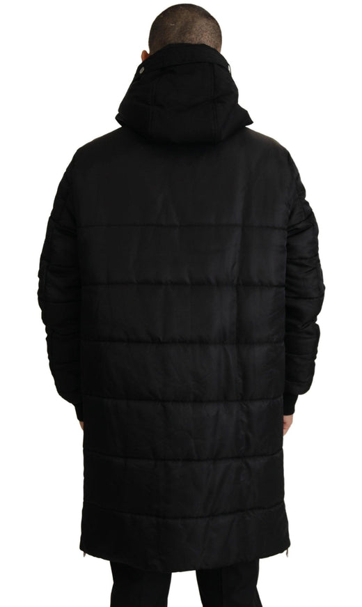 Dolce & Gabbana Black Nylon Hooded Parka Coat Winter Jacket - Ellie Belle