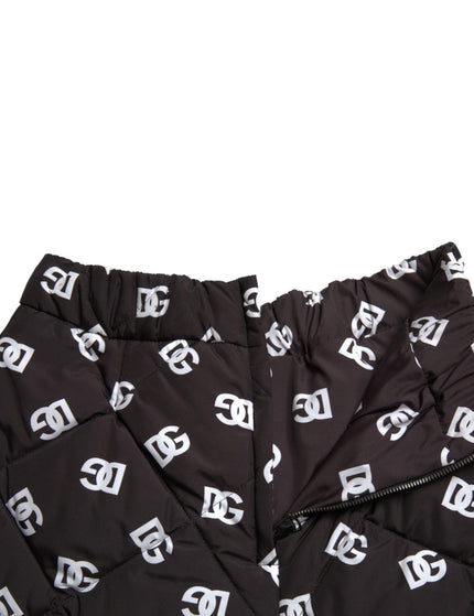 Dolce & Gabbana Black Nylon Logo High Waist Bermuda Shorts - Ellie Belle