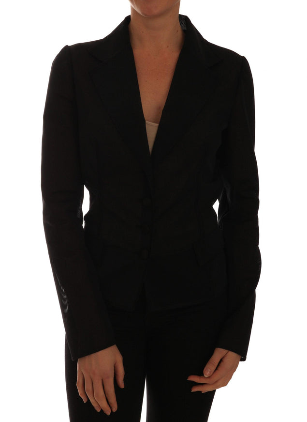 Dolce & Gabbana Black Nylon Net Blazer Jacket