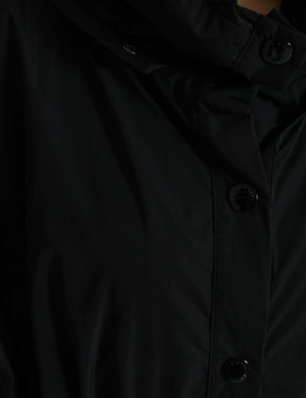 Dolce & Gabbana Black Nylon Short Sleeves Peplum Coat Jacket - Ellie Belle