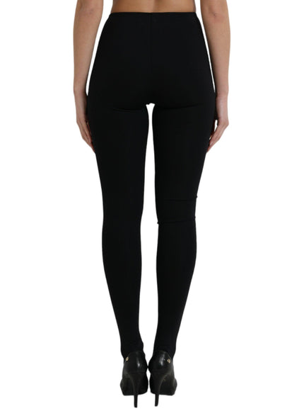 Dolce & Gabbana Black Nylon Stretch Slim Leggings Pants - Ellie Belle
