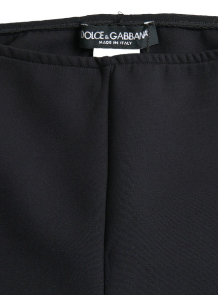 Dolce & Gabbana Black Nylon Stretch Slim Leggings Pants - Ellie Belle