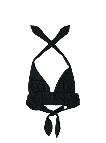 Dolce & Gabbana Black Nylon Stretch Swimwear Halter Top Bikini - Ellie Belle