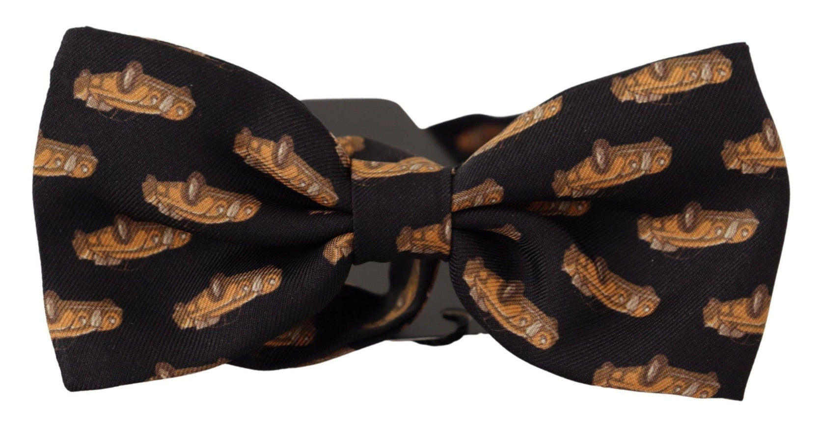 Dolce & Gabbana Black Orange Car print Adjustable Neck Papillon Bow Tie - Ellie Belle