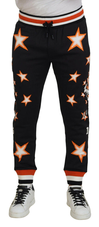 Dolce & Gabbana Black Orange Star Trousers Sport Pants - Ellie Belle