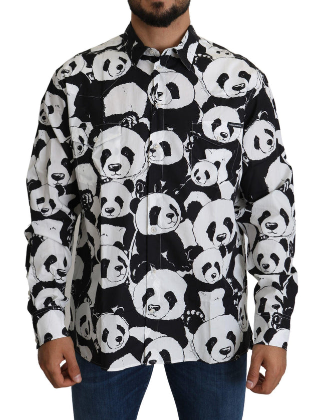 Dolce & Gabbana Black Panda Mens Casual 100% Cotton Shirt - Ellie Belle