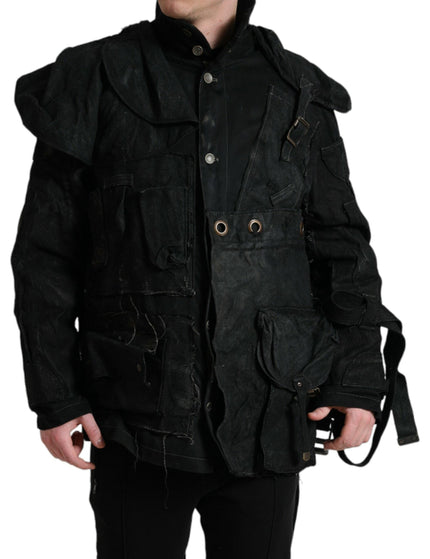Dolce & Gabbana Black Patchwork Embellished Denim Jacket - Ellie Belle