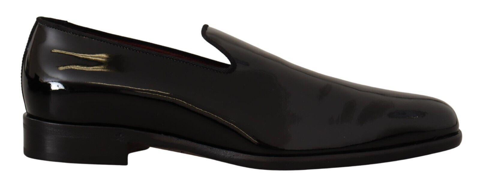 Dolce & Gabbana Black Patent Leather Formal Loafers Dress Shoes - Ellie Belle