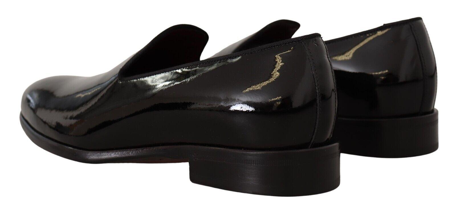 Dolce & Gabbana Black Patent Leather Formal Loafers Dress Shoes - Ellie Belle