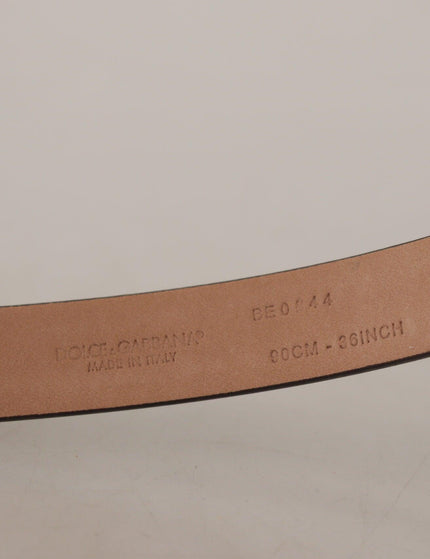 Dolce & Gabbana Black Patent Leather Logo Metal Waist Buckle Belt - Ellie Belle