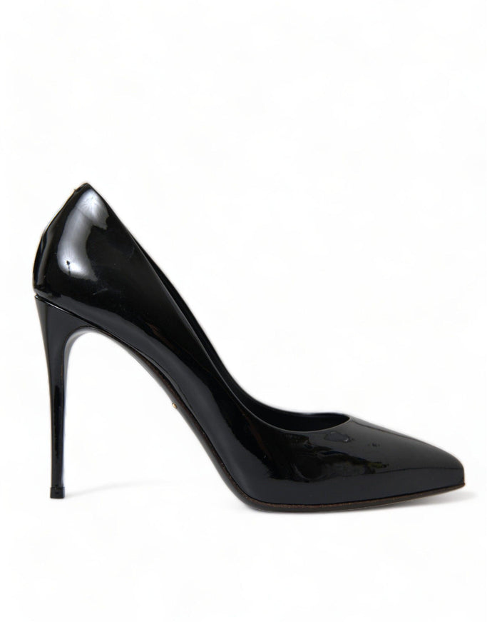 Dolce & Gabbana Black Patent Leather Pumps Heels Shoes - Ellie Belle