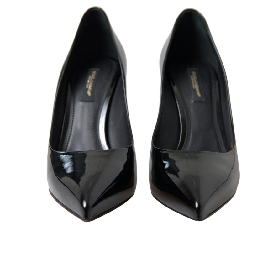 Dolce & Gabbana Black Patent Leather Pumps Heels Shoes - Ellie Belle