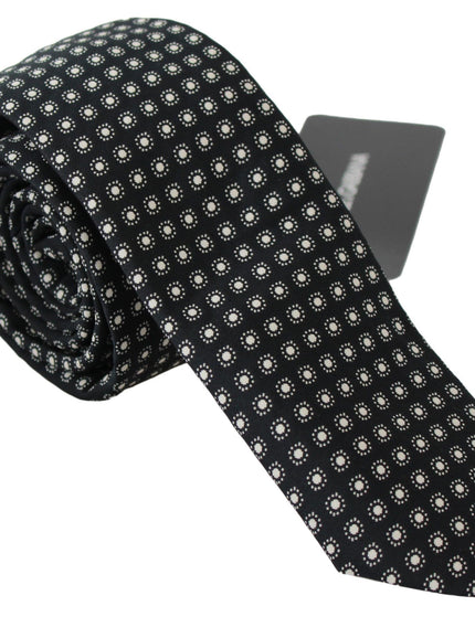 Dolce & Gabbana Black Patterned Classic Mens Slim Necktie Tie - Ellie Belle