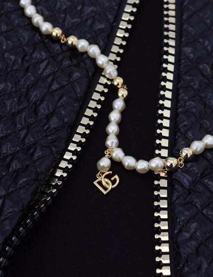 Dolce & Gabbana Black Pearl Embellished Full Zip Sweater - Ellie Belle