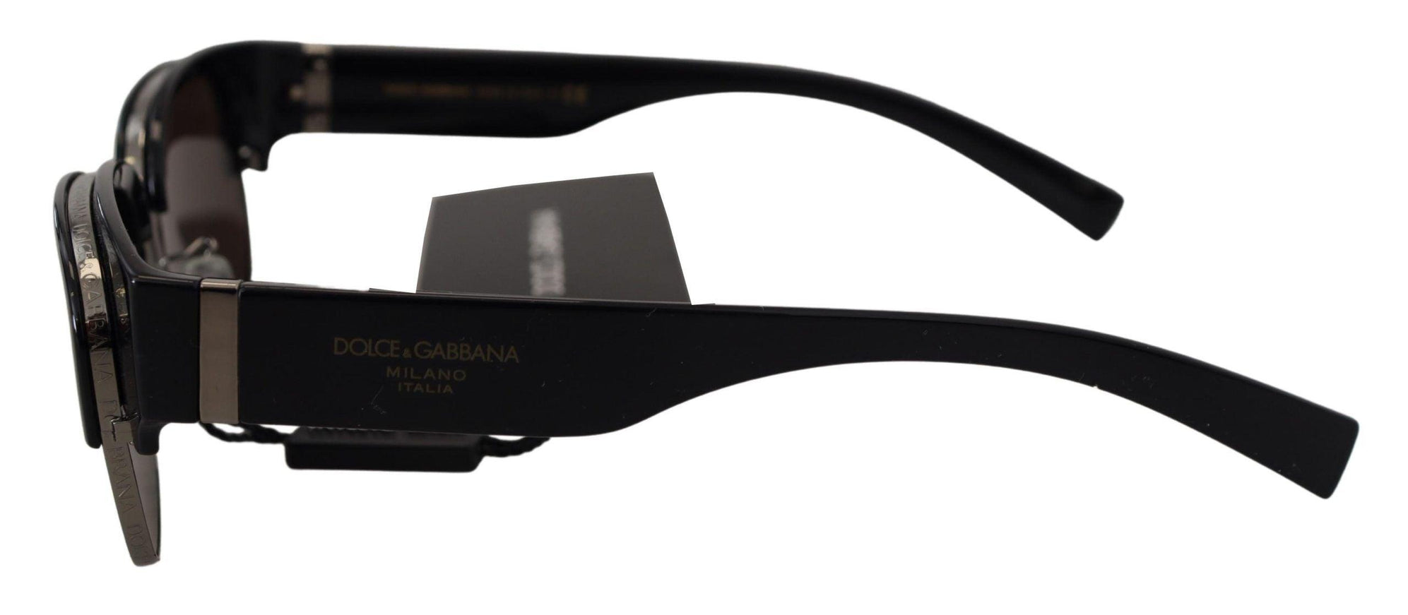 Dolce & Gabbana Black Plastic Square Frame DG6137 Logo Women Sunglasses - Ellie Belle