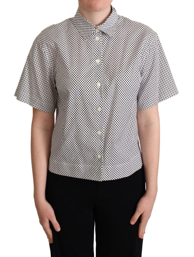 Dolce & Gabbana Black Polka Dot Collared Shirt White - Ellie Belle