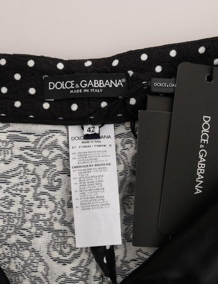 Dolce & Gabbana Black Polka Dot Sicily Crystal Pants - Ellie Belle