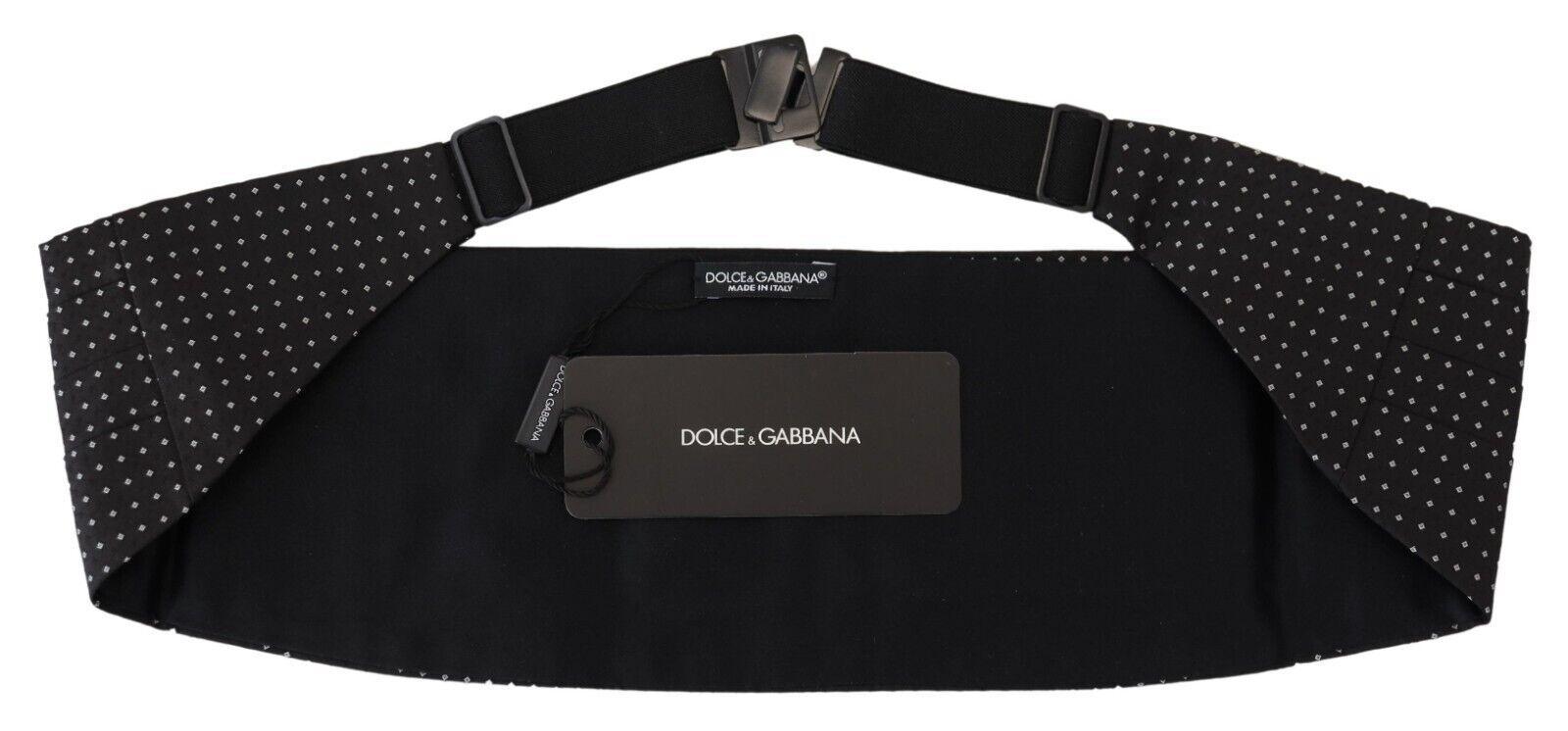 Dolce & Gabbana Black Polka Dot Wide Waist Men Belt Cummerband - Ellie Belle