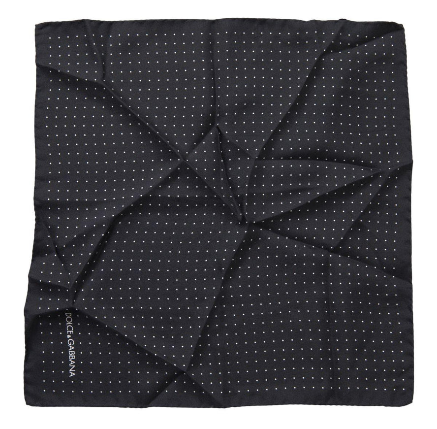 Dolce & Gabbana Black Polka Dots Silk Square Handkerchief Scarf - Ellie Belle