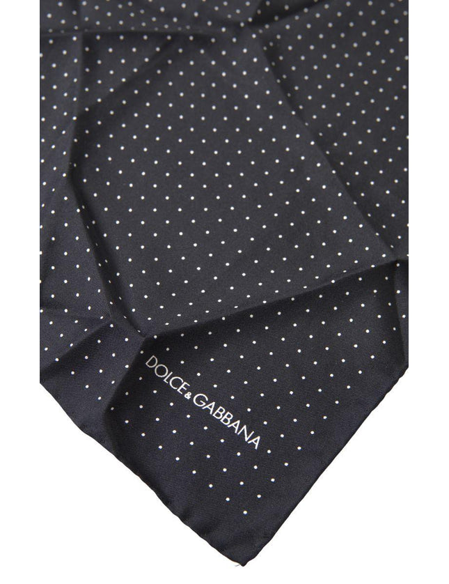 Dolce & Gabbana Black Polka Dots Silk Square Handkerchief Scarf - Ellie Belle