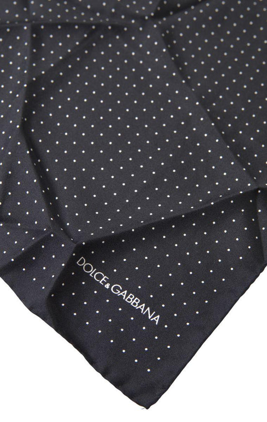 Dolce & Gabbana Black Polka Dots Silk Square Handkerchief Scarf - Ellie Belle