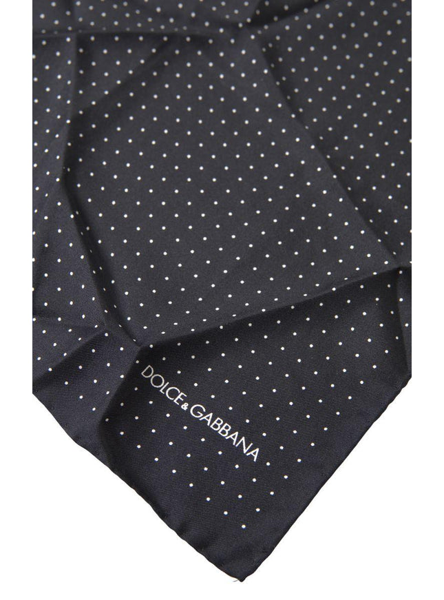 Dolce & Gabbana Black Polka Dots Silk Square Handkerchief Scarf - Ellie Belle