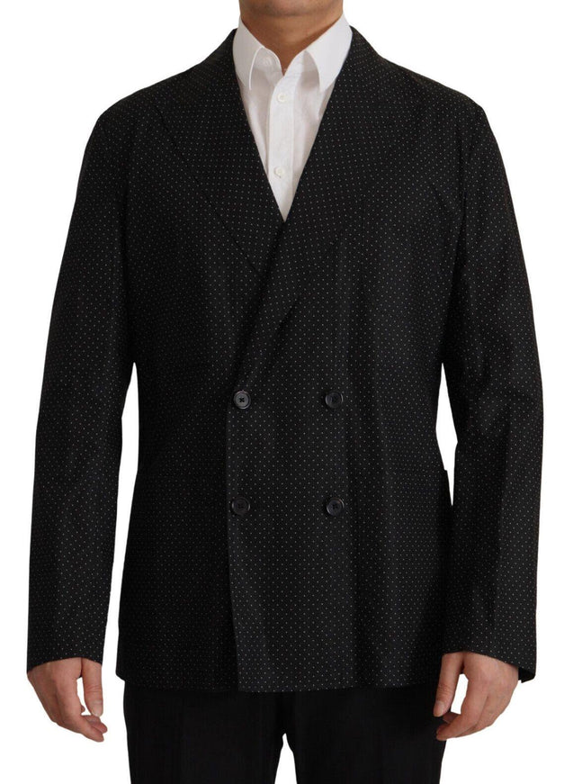 Dolce & Gabbana Black Polka Dotted Cotton Blazer Jacket - Ellie Belle