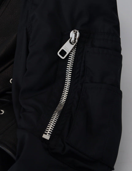 Dolce & Gabbana Black Polyester Biker Coat Zipper Jacket - Ellie Belle