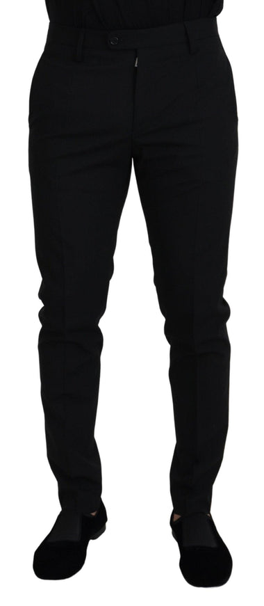 Dolce & Gabbana Black Polyester Chino Formal Pants - Ellie Belle