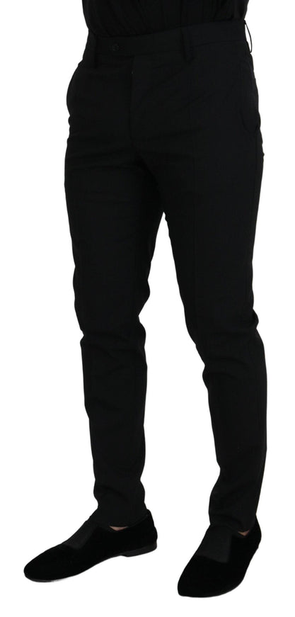 Dolce & Gabbana Black Polyester Chino Formal Pants - Ellie Belle