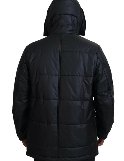 Dolce & Gabbana Black Polyester Hooded Parka Coat Winter Jacket - Ellie Belle