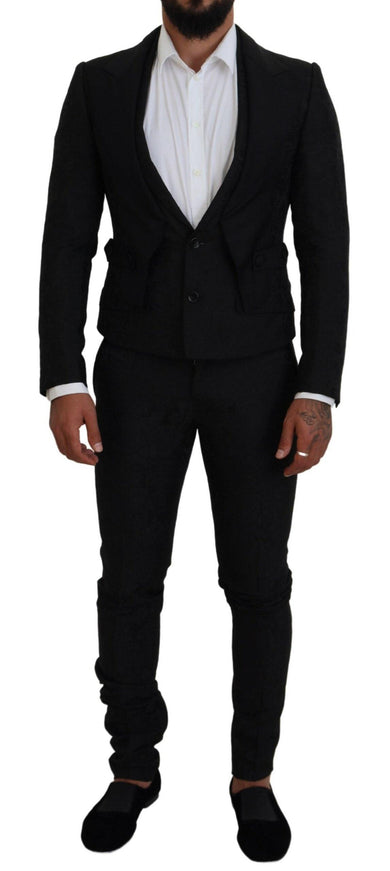 Dolce & Gabbana Black Polyester Men 2 Piece MARTINI Suit - Ellie Belle