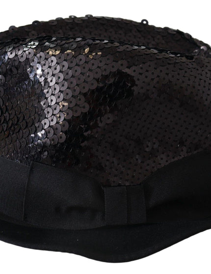 Dolce & Gabbana Black Polyester Sequin Women Fedora Capello Hat - Ellie Belle