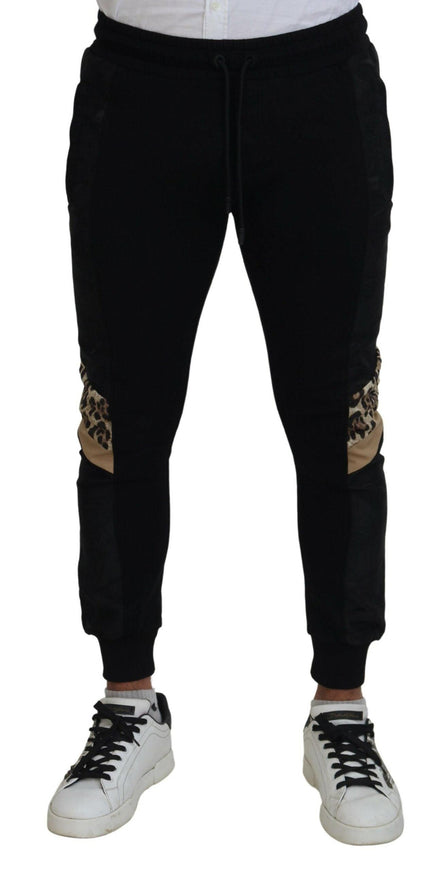 Dolce & Gabbana Black Polyester Skinny Jogger Men Pants - Ellie Belle