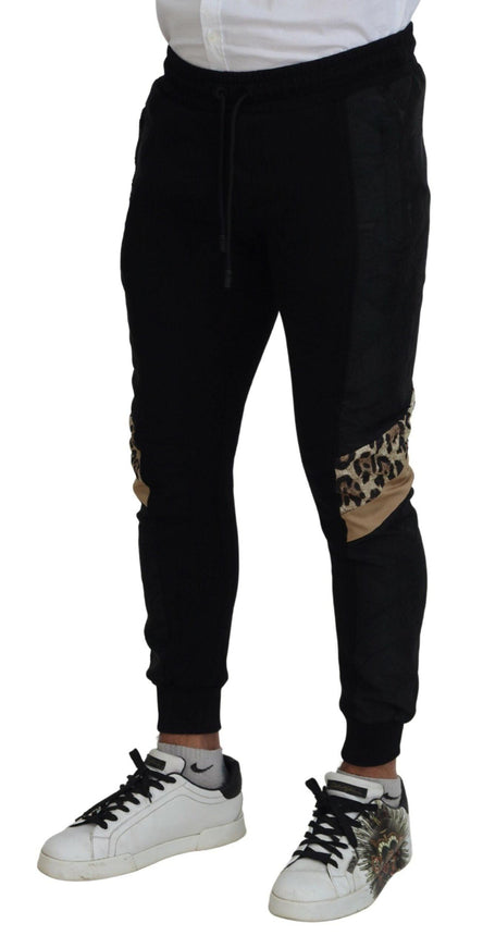 Dolce & Gabbana Black Polyester Skinny Jogger Men Pants - Ellie Belle