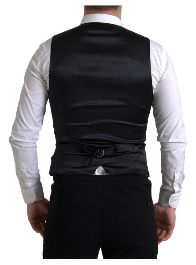 Dolce & Gabbana Black Polyester Waistcoat Formal Men Vest - Ellie Belle